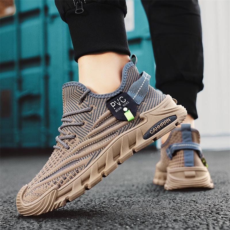 Neue Frühjahrs- und Sommer-Fliegenweberei, dünne, atmungsaktive Low-Top-Sneaker, Schnürung, Lauf-Plattform, Dad-Schuhe