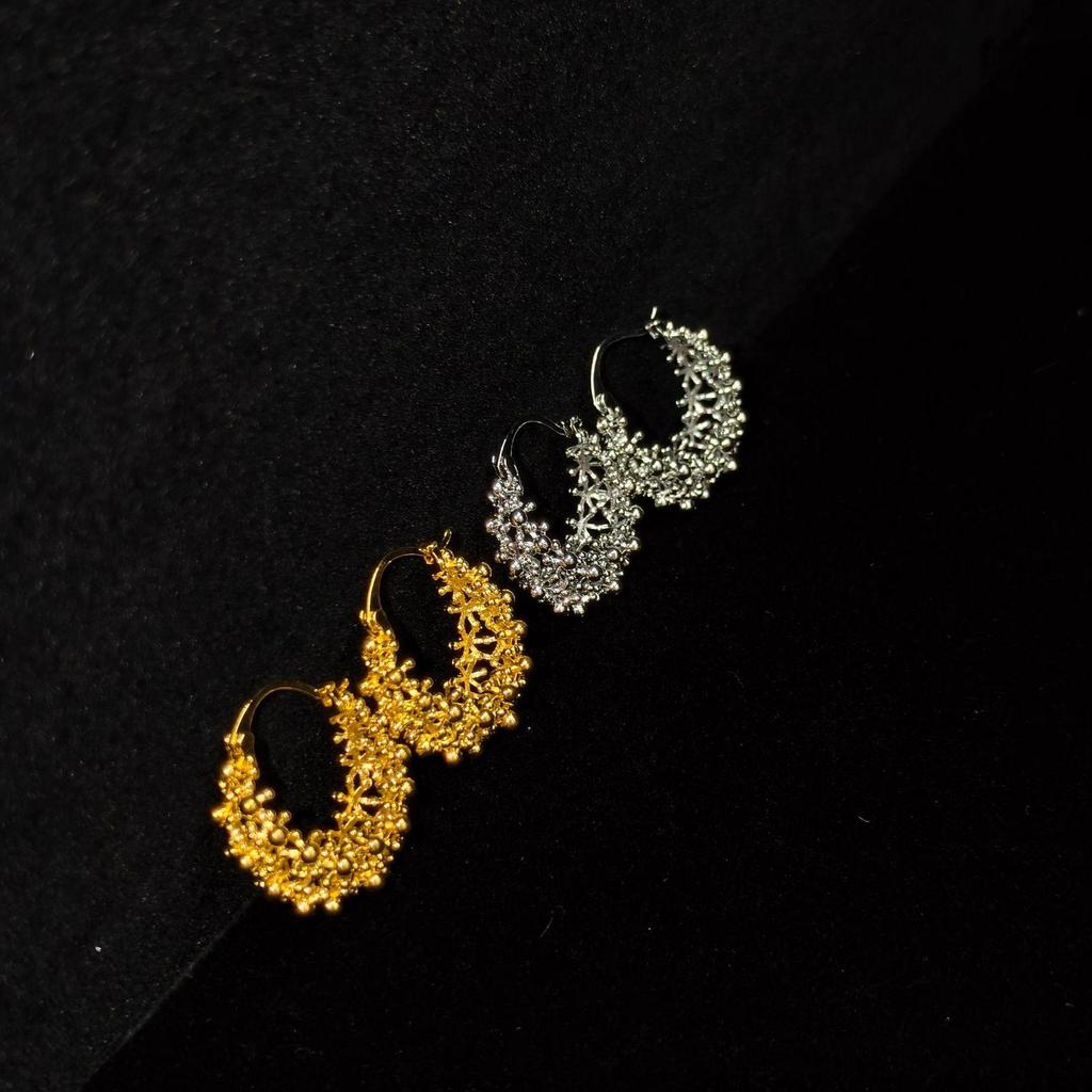 New Floral Firework Hoop Earrings - Versatile, Shiny, Light Luxury Jewelry for Women
