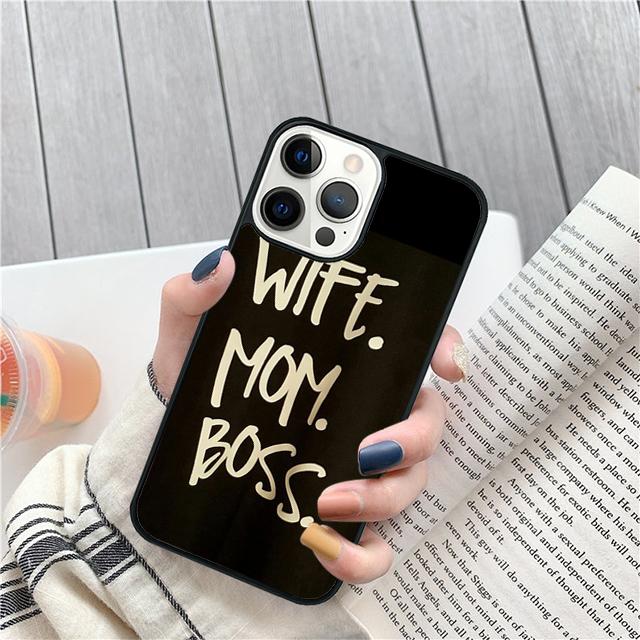 Wife Mom Boss Quotes Coque Shell For iPhone 17 Air 15 16 14 13 12 Pro Max 11 Pro Max Plus Phone Case Cover