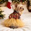 Pet Christmas Antler Tutu Dress Dogs Cats Yorkshire Terrier Maltese Holiday Outfit Photo Costume