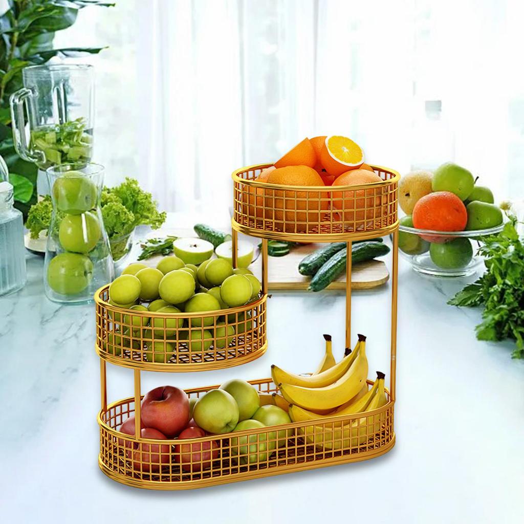 Metal Fruit Basket Party Countertop Space Saving Metal Wire Storage Basket