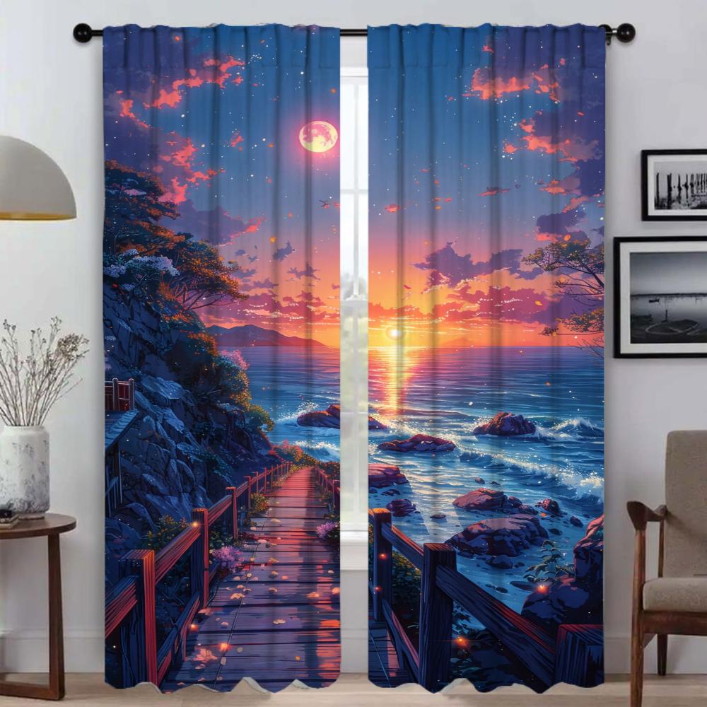 Dreamscape Modern Living Room Curtains for Camera Partition Tulle for Bedroom Blackout Curtain Halloween Decoration Shades Child