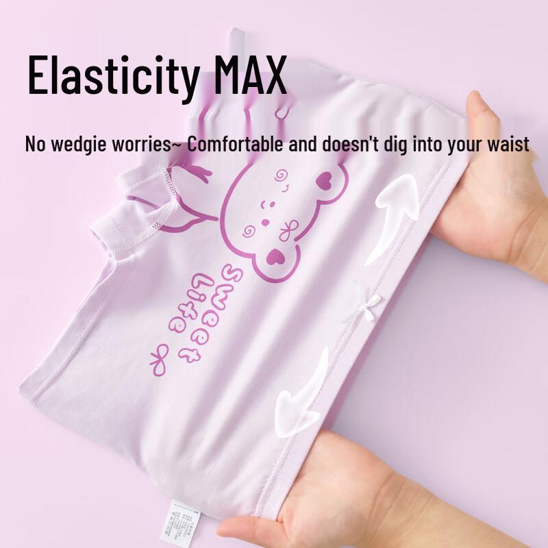 Mao Ren Girls' Antibacterial Cotton Boxer Briefs 6-Pack