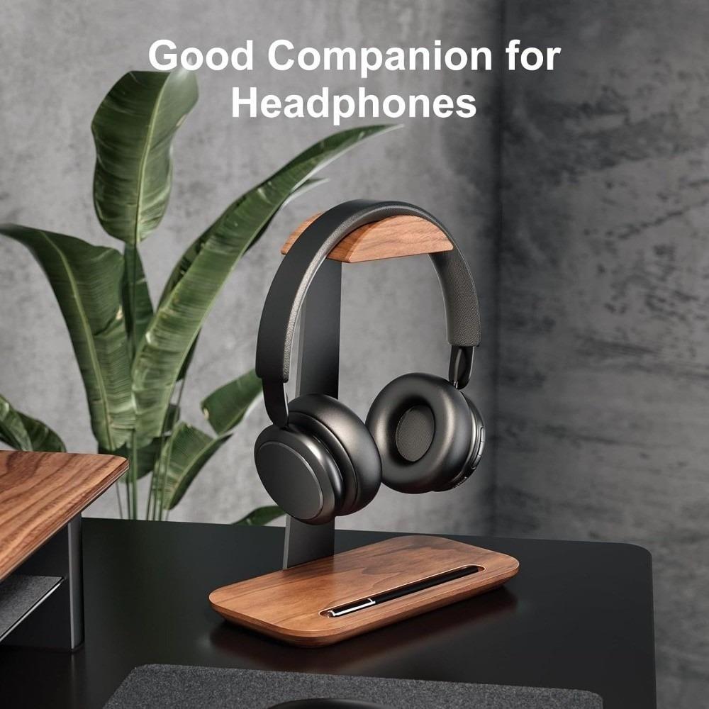 Universal Wood Headset Stand With Storage Base Headphone Holder Quality Headphone Stand Home