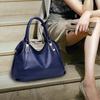 Women Handbag Faux Leather Large Capacity Colid Color Alloy Buckle Commute Smooth Lady Travel Crossbody Bag