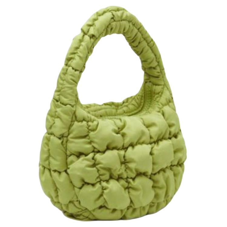 COS Quilted Texture Zipper Closure Recycled Polyester Cloud Bag Women Handbags Green 1171064026