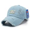 Distressed Baseball Cap Women Unisex Trendy Embroidered Letter Sun Visor Dad Hat