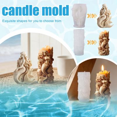DIY 3D Candle Molds,ocean Silicone Molds