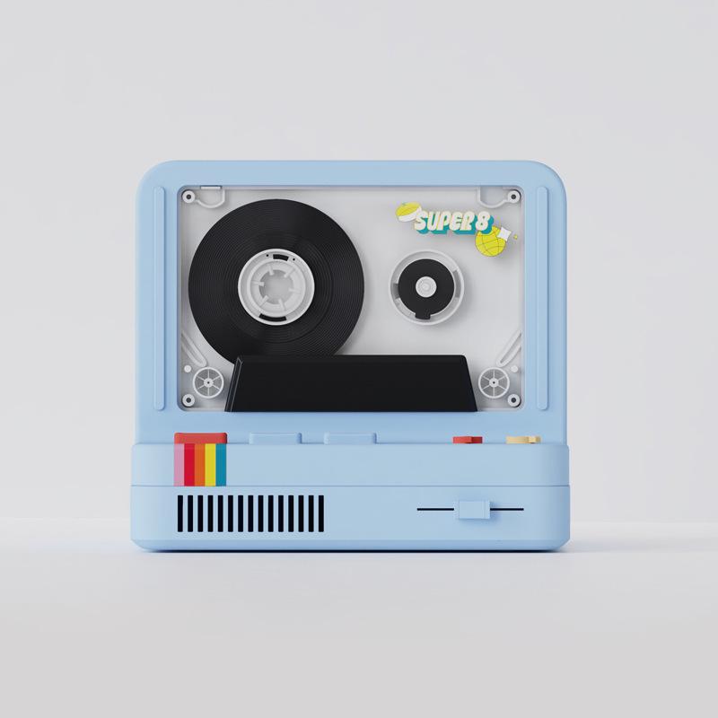 

Cassette Tape Bluetooth Speaker with Heavy Bass, Aroma Diffuser, TF Card Support, and Seven-Color Atmosphere Light синій