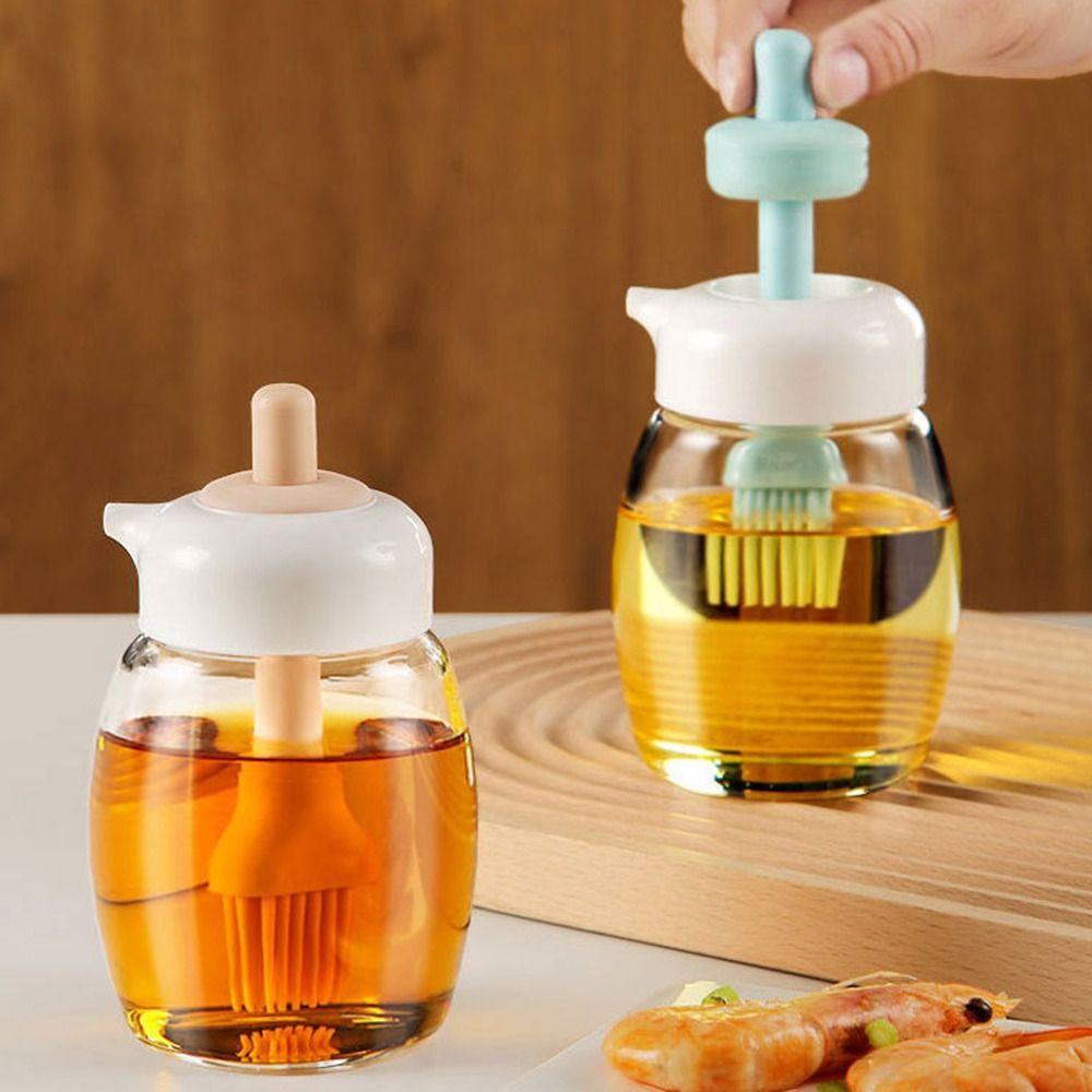 Silicone Brush Kitchen Oil Bottle 2 in 1 Oil Brush Dispenser Seasoning Bottle  Cooking
