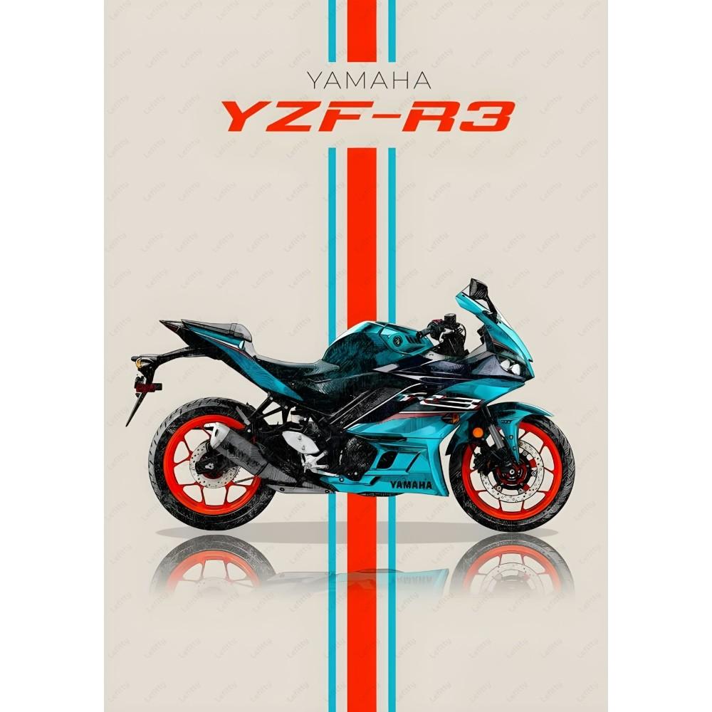 

Крутой Y-YAmAhAS Мотоцикл YZF R1 R3 6 XSR900 Плакат Наклейка На Стену Художественная Печать Водонепроницаемый Дом Гостиная Спальня Бар Эстетический Декор 21cm×30cm NoFrame