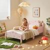 Children's Bed, 70 x 140 cm, Safety Rail, Bow Pattern, Pink