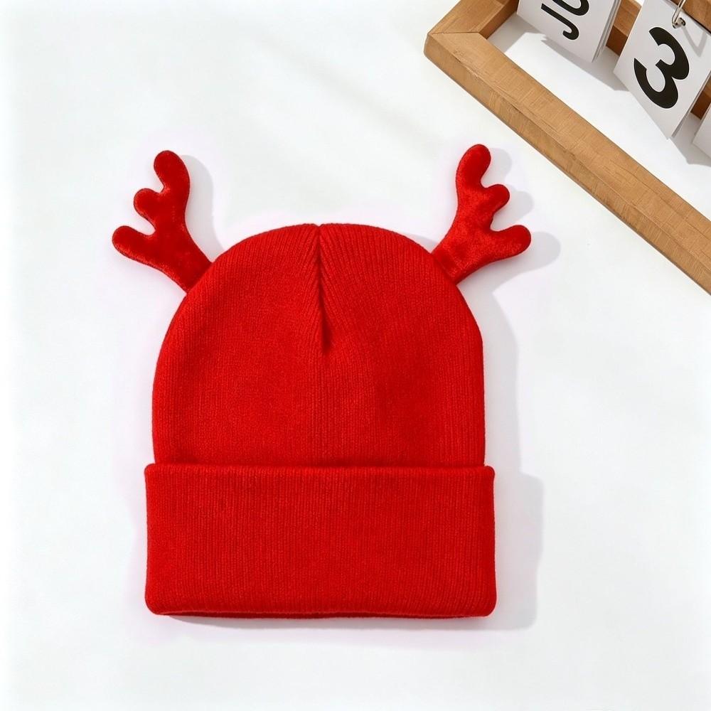 Soft Knit Beanie Cap Warm Deer Horn Beanie Party Reindeer Antler Hat Christmas