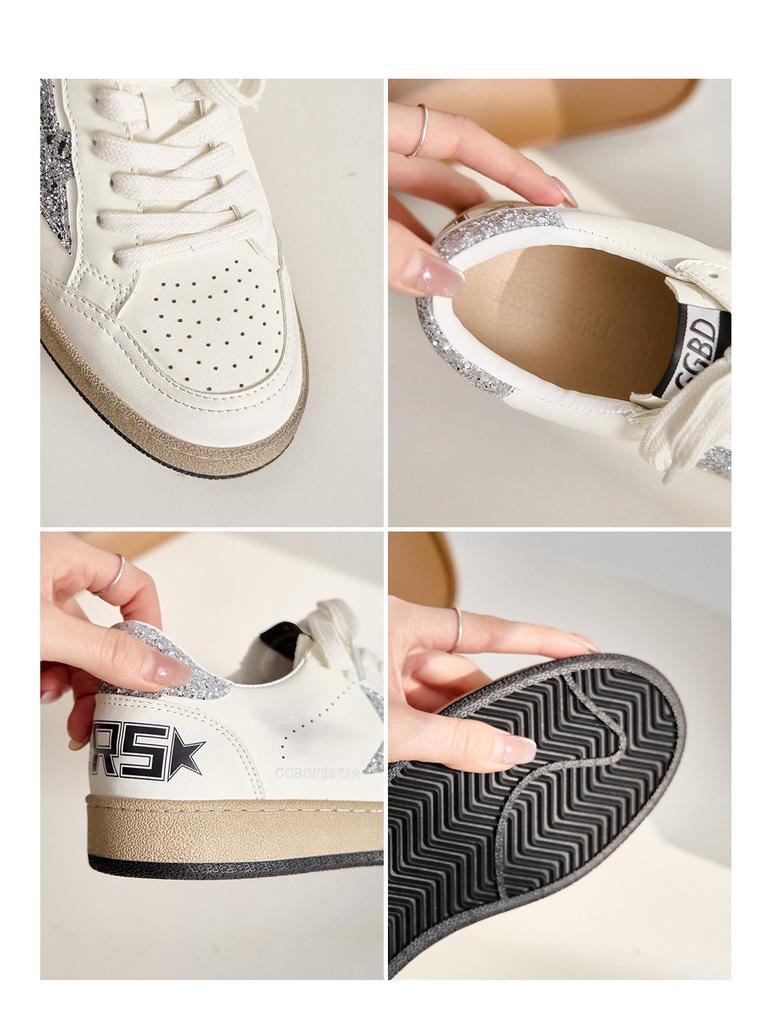 2025 Retro Star Women's Genuine Leather Lace-Up Flats - Vintage Style