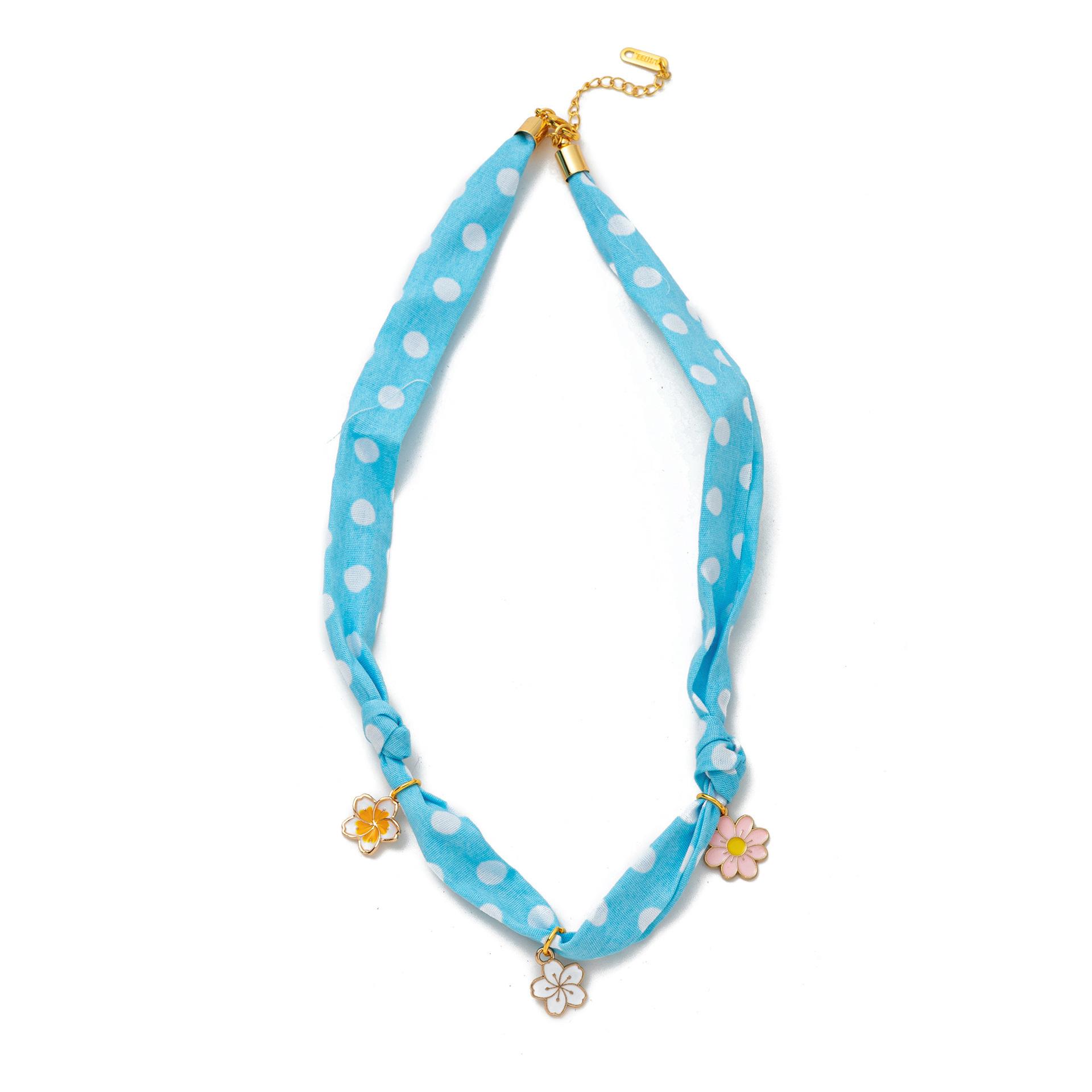 

Dopamine Stainless Steel Necklace Color Rope Finger Mushroom Love Flower Multi-Pendant 18K Color Retention