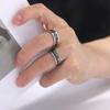 My Shape Vintage Fire Flame Totem Vine Cross Rings for Men Black Paint Punk Stainless Steel Finger Rings Male Jewelry Amulet