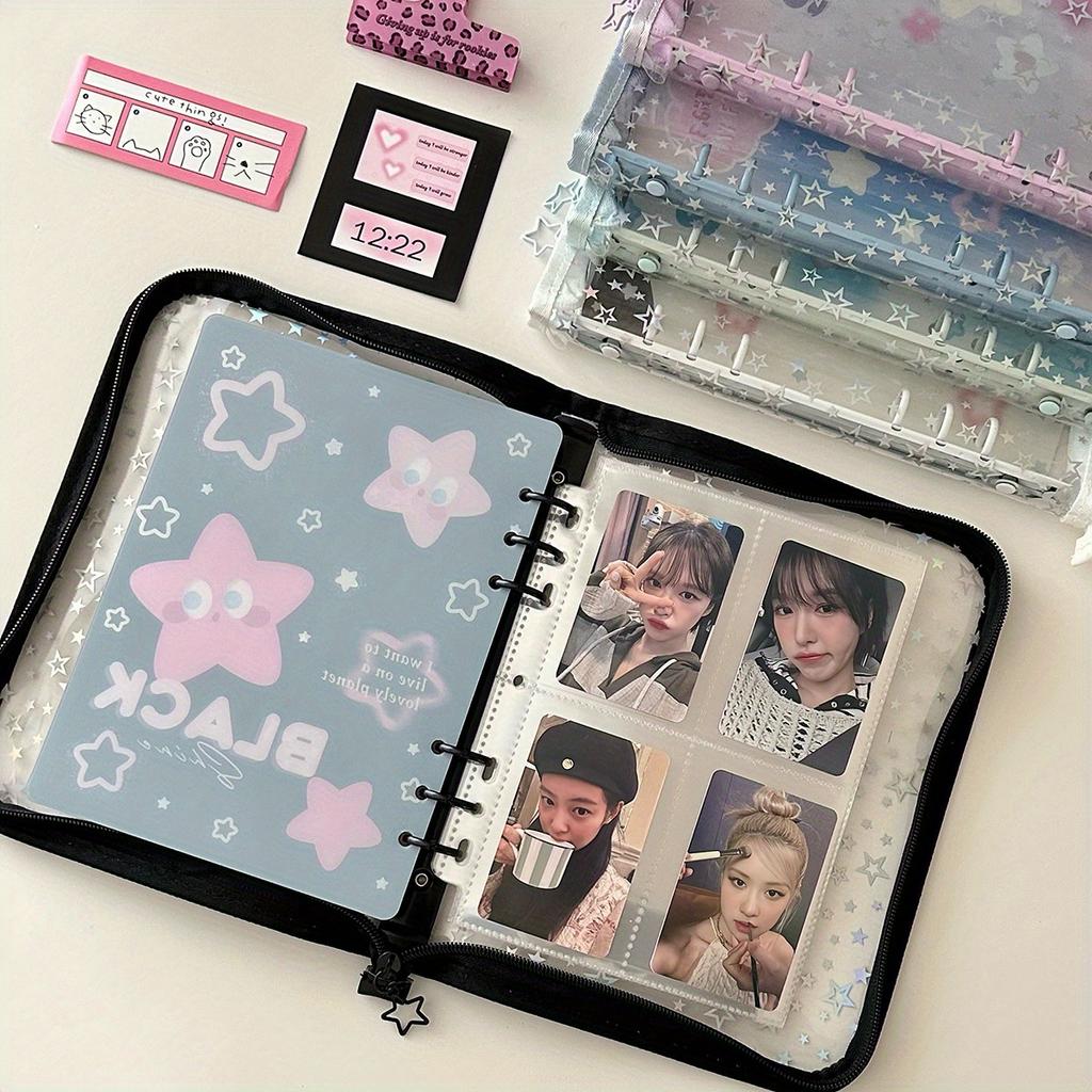 A5 Star transparent copertă binder fotocard suport Idol foto album foto colecție carte fermoar geantă depozitare papetărie