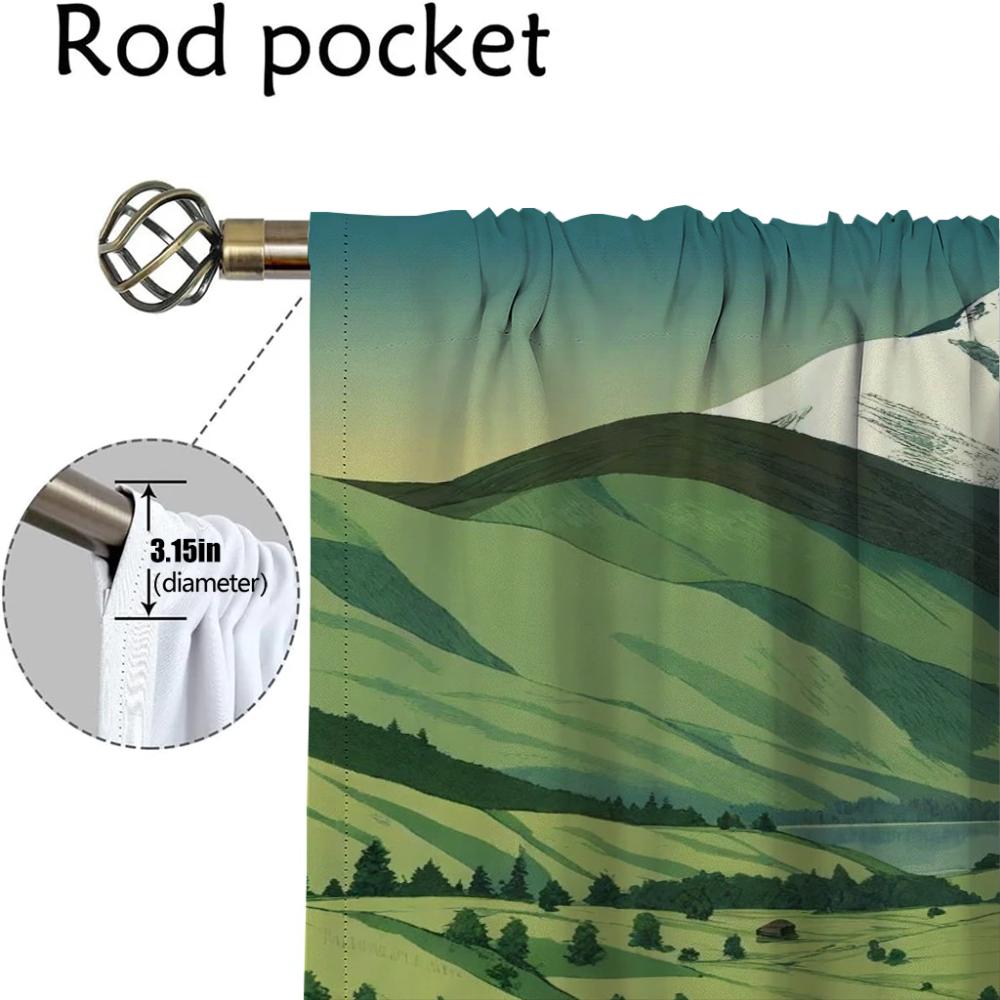 Weitläufiges Grasland Tüll für Schlafzimmer Vorhänge Raumteiler Verdunkelungsvorhänge für Kamera Moderne Wohnzimmer Vorhänge 2 Stück Vorhang Zuhause