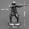 White Copper Japanese Shogunate Samurai Figurines Miniatures Vintage Metal Soldiers Model Statue Desktop Toy Ornament Decoration