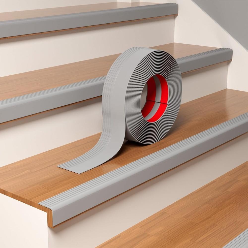 

1PC 1mX98mm PVC Stair Shape Step Edge Protector, Non-Slip Stair Corner Decorative , Waterproof for Outdoor & Indoor Stair Treads 1m