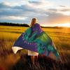 Dinosaur Print Flannel Throw Blanket Thick Heavy Weight Soft Cozy for Bed Napping Air Conditioning Full Coverage Gift