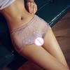 Damen-Unterhose, atmungsaktiv, Spitze, offener Schritt, weich, keine Einschränkung, ouvert, durchsichtig, Blumenstickerei, dünne Damen-Slips