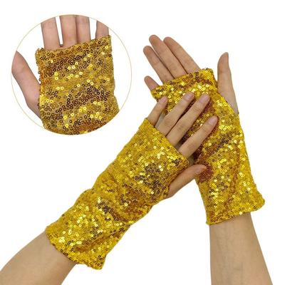 Vintage Cosplay Mittens Shining Dancing Gloves Fashion Sequins Gloves  Nightclub Stage