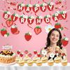 Creative Strawberry Honeycomb Ornament Cartoon Strawberry Hanging Banners  Birthday Decoration