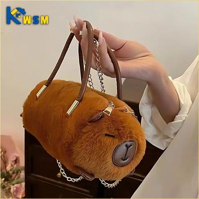 Kapybara Plüsch-Umhängetasche, neue süße Kapybara-Beuteltasche aus Plüsch, große Kapazität, Capybara-Schulter-Umhängetasche, Beuteltasche