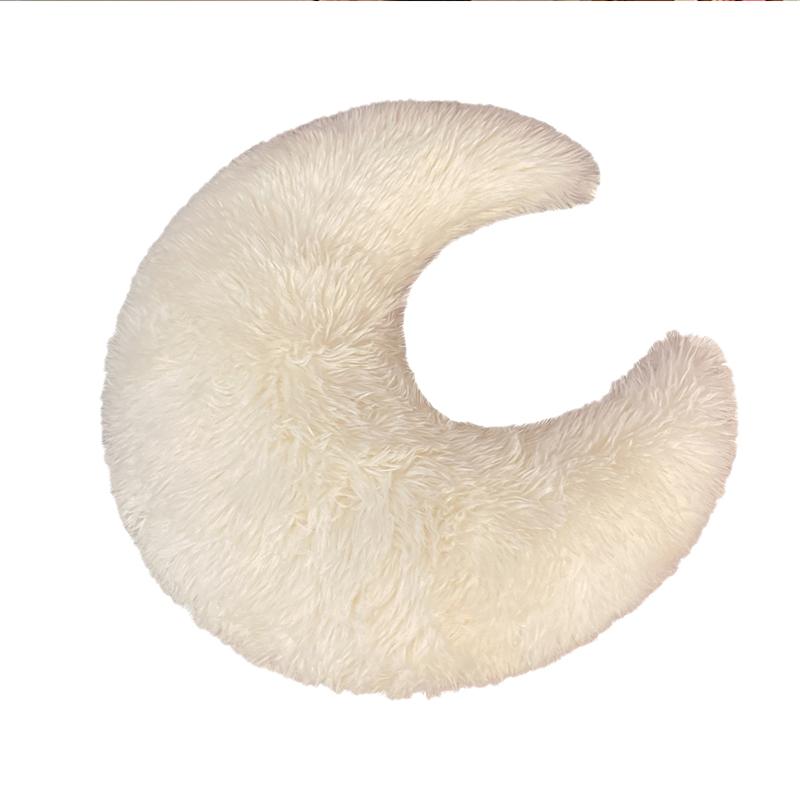 Furry Pillow White Moon Star Cloud Plush Toy Stuffed Adorable Cartoon Weather Huggable Pillow Bedroom Decoration Sofa Cushion
