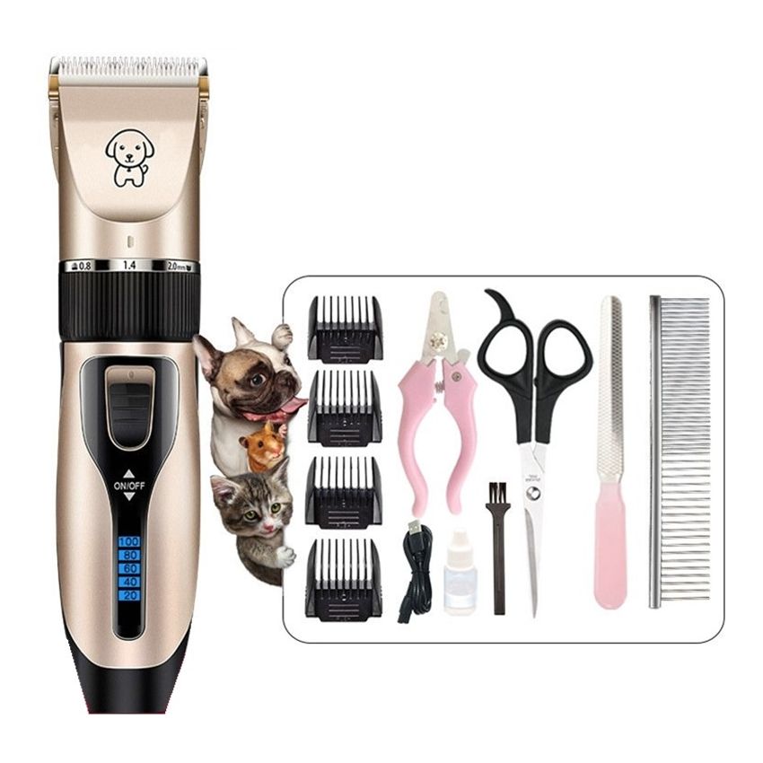 Powerful Haircutting Machine Kit Set for Dog Cat Hairdressing Grooming Shear Cutter Comb File Scissor Profesional Pet Removes Long Short Hair Clipper