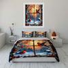 Winter Birds And Snowy Landscape Kid'S And Adults' Bedroom Decor, Exquisite Three-Piece Bedding Set Gift