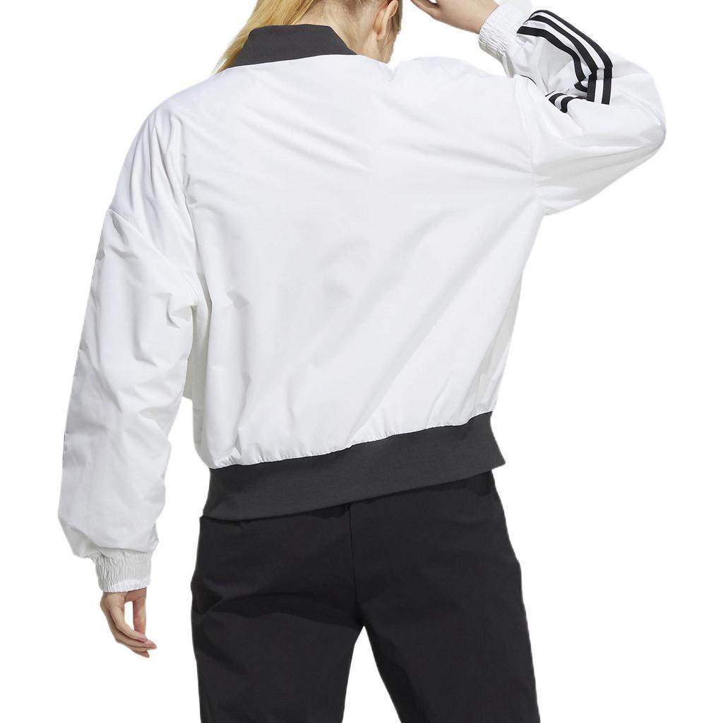 adidas Veste Décontractée à Manches Longues et Fermeture Éclair avec Imprimé Logo Colorblock Rayé pour Femmes Veste Blanche H09760