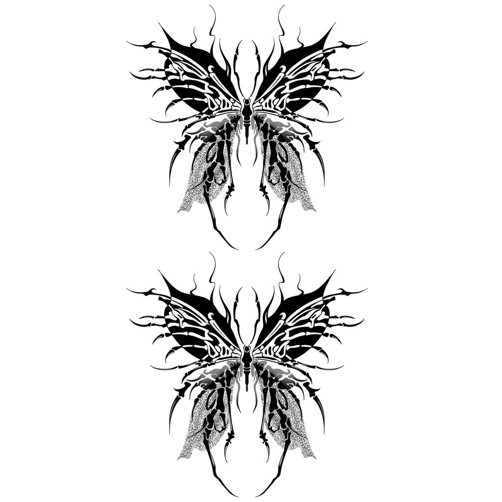 Simple Personality Spice Girl Three-Dimensional Butterfly Flower Wicker Collarbone Arm Tattoo Sticker