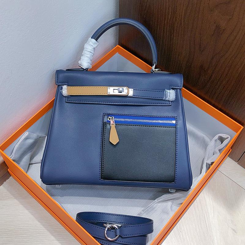 Top Layer Cowhide Handle Strap Shoulder Bag 2025 New Style High-Grade Fashion Color Handbag Single Leather Tote Bag Womens Bag