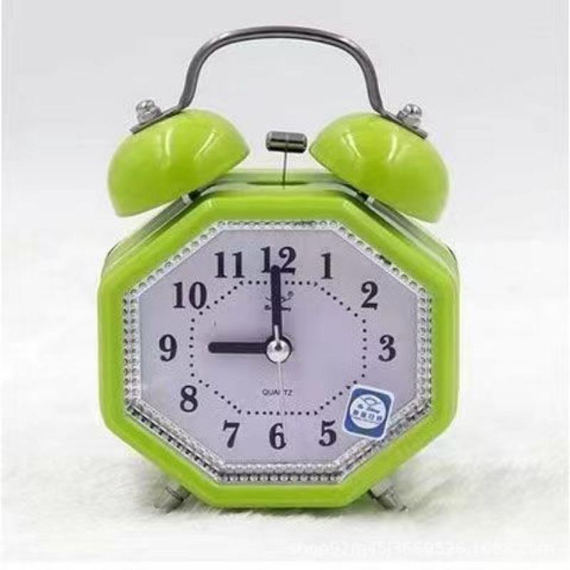 Student Metal Ringing Alarm Clock Creative Children Learning Silent Night Lights Fashionable Classic Loud Bedside Cute Clock Watch