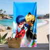 Miraculous Ladybug Zeichentrickfilm Aufgedruckt Schnelltrocknendes Strandtuch Super Saugfähig Weiches Leichtes Badetuch für Pool Sommerreisen
