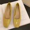 French Doudou Shoes 2025 New Summer Square Toe Professional Low-heeled Single Shoes Casual Patent Leather Women's Shoes