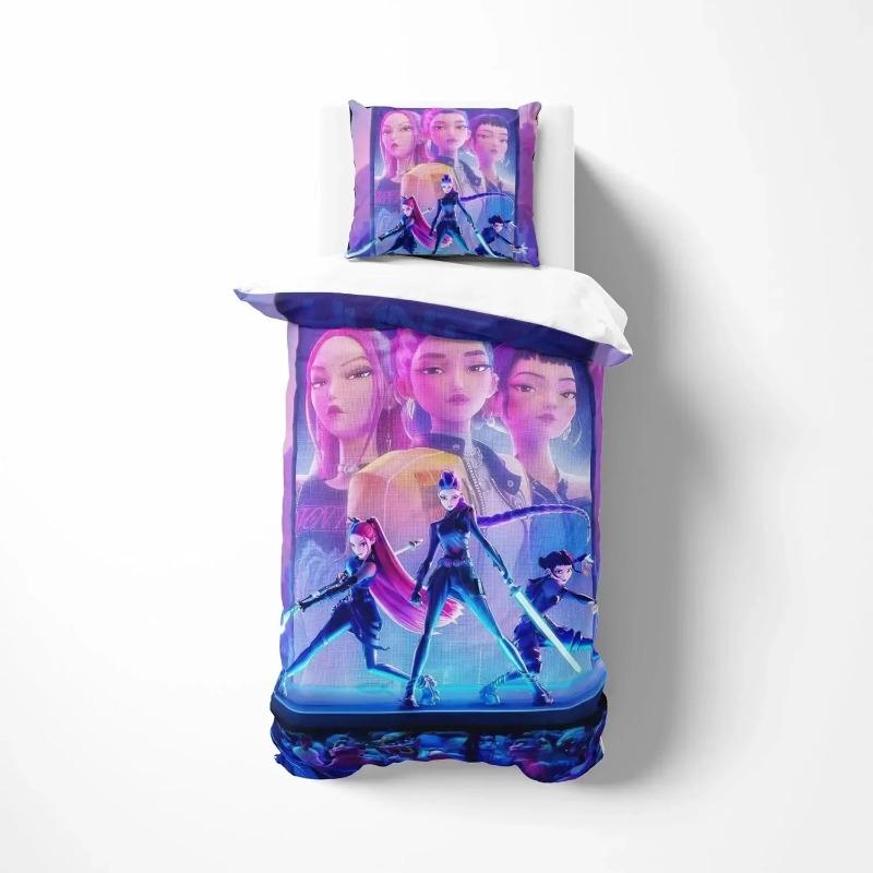 Anime D-Demon H-Hunters Zoey Mira Duvet Cover Quilt Bedding Set for Kids Teens Adults Single Double King Size with Pillow Case