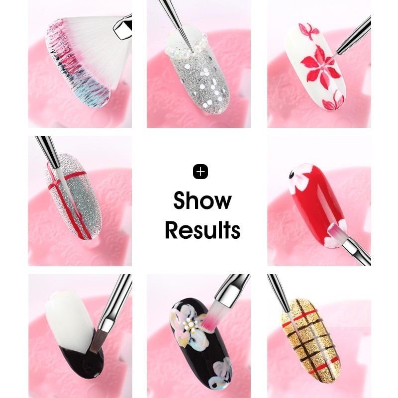 8pcs/Set Nail Art Pens 3D Drawing Carving Pen Nail Brush for Nails Panting Nail Art Brush Pen Kit