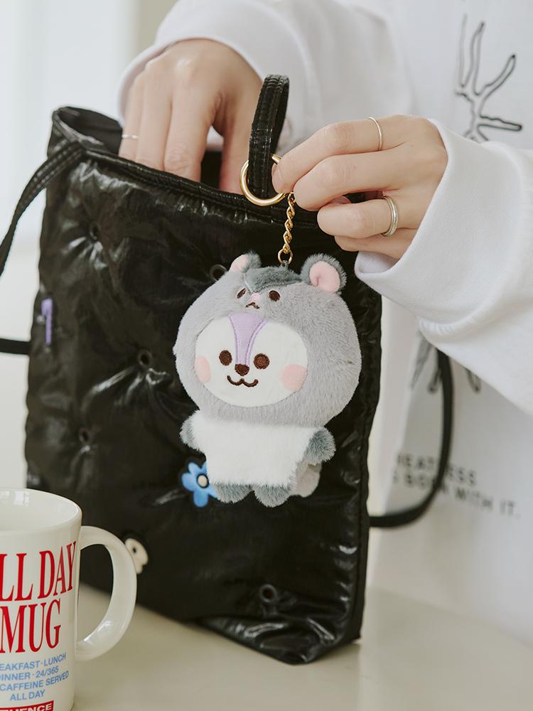 BT21 MANG BABY Fluffy Plush Doll Keyring