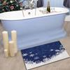 Christmas Doormat Winter Bath Rug Snowflak Mats Decor Front Door Mat Decorative Non Slip Comfortable Mat Area Rug For Bedroom