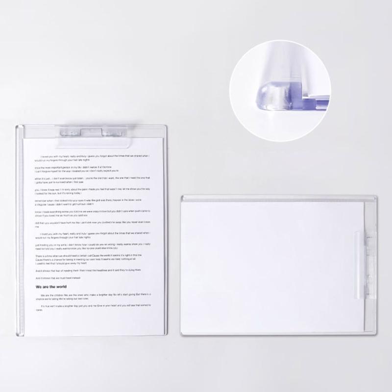 A5 Acrylic Clipboards, A4 Size Clipboard Folder for Form Document, Office School