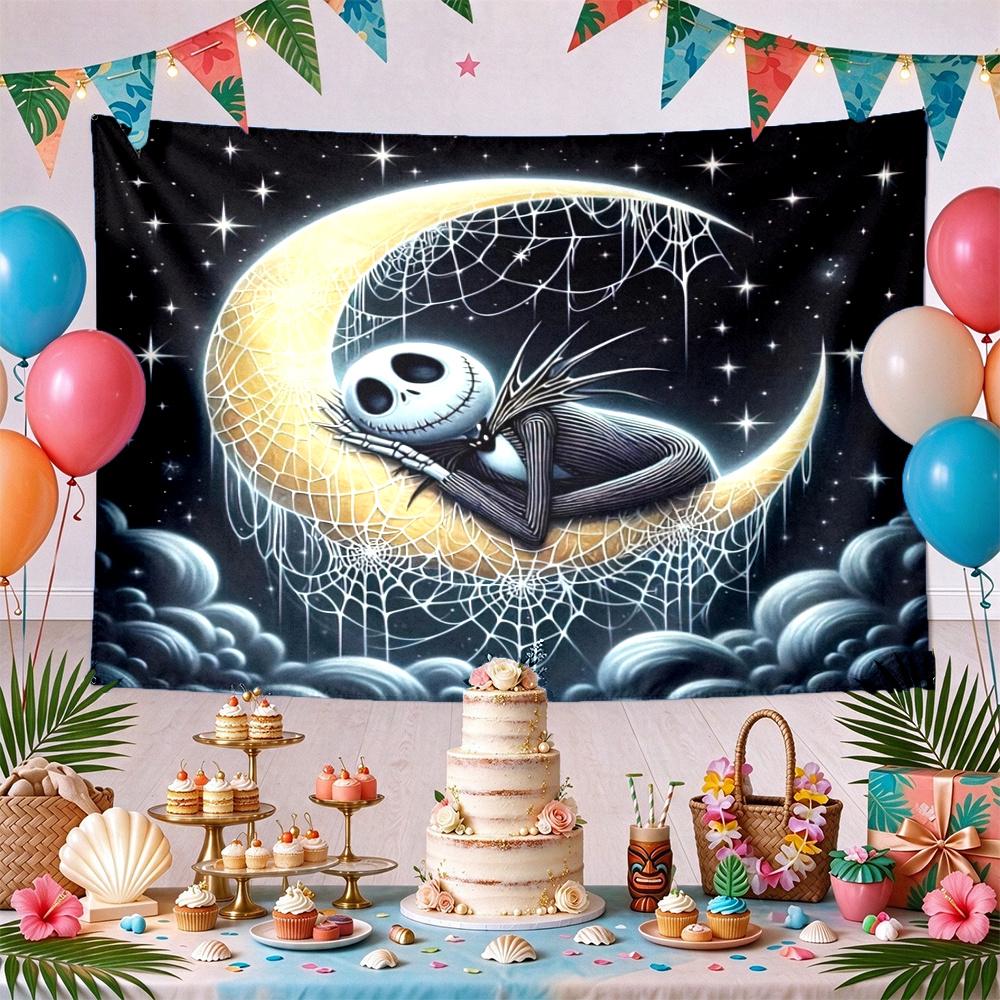Moon Phases Jack Wall Tapestry Art For Birthday Wedding Party Backdrop Family Gift