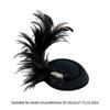 1920s Feather Felt Hat Shape Headband for Girls Prom Hair Barrettes for Teenagers Adult Banquet Ponytail Hair Pin