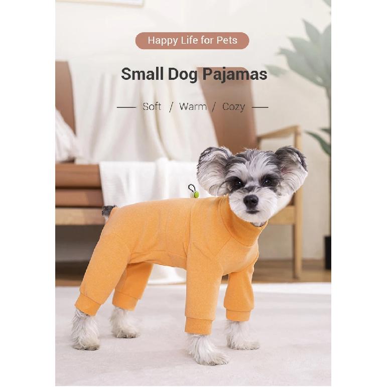 Winter Dog Clothes Pajamas for Small Dogs Soft Velvet Warm Dog Jumpsuit with Long Sleeves Windproof High Neck Puppy Undershirt