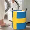 Swedish Flag Foldable Laundry Baskets Dirty Clothes Toys Storage Basket Home Organizer Bag
