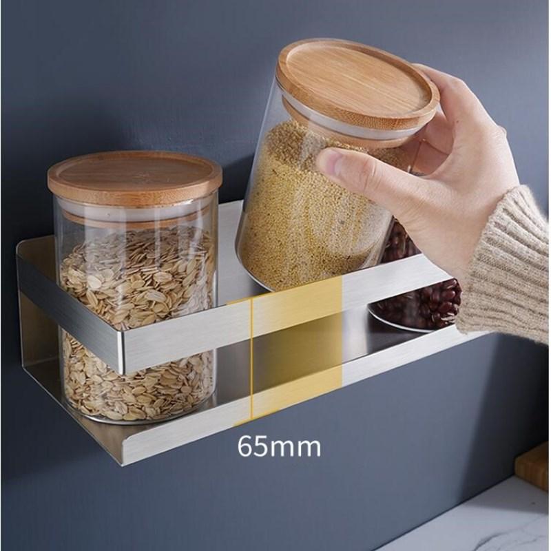 Kitchen Shelf 304 Stainless Steel Nickle Brush Kitchen Condiment Shelf Holder Shower Storage Rack Accessories