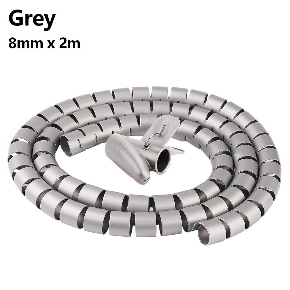 Universeller 2M Flexibler Schwarzer Kabelschutz Wickelband Leitung Aufgerolltes Managementrohr für Büro Kabel Organizer Abdeckung Hülle