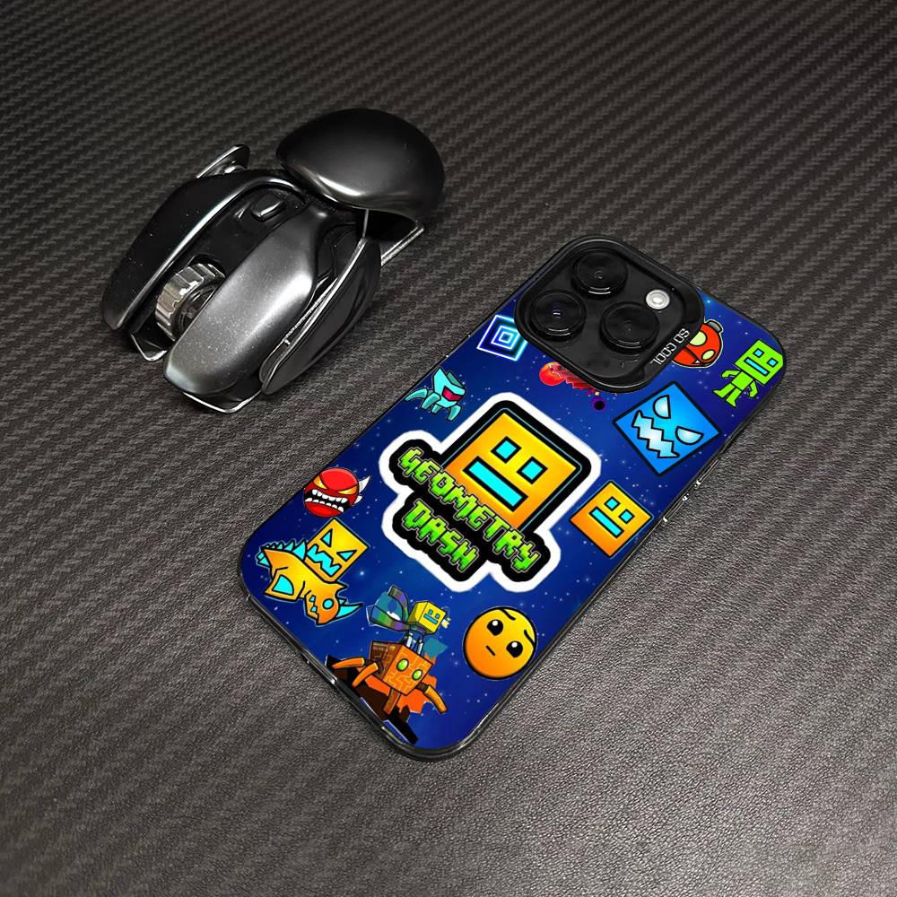 Game Geometry Dash Phone Case For IPhone 17 16 15 14 13 Pro 12 11 Pro Max PLUS Color Back Cover